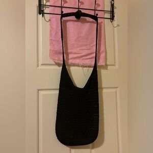 Earthy Knitted Black shoulder bag